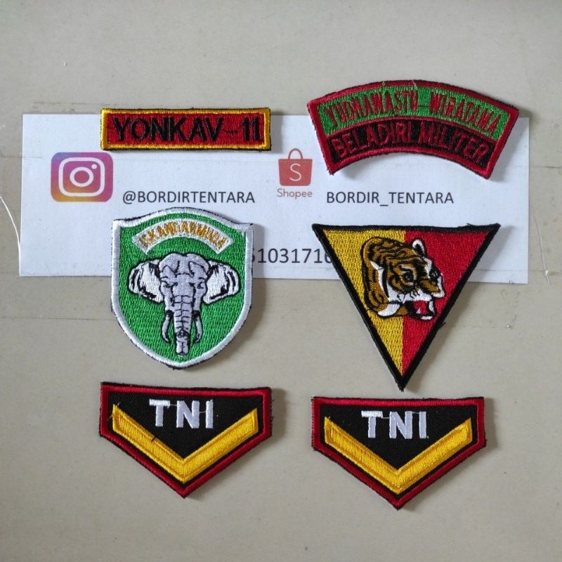 ATRIBUT PDH PAPAN NAMA PDH TNI LOGO KODAM LOGO SATUAN