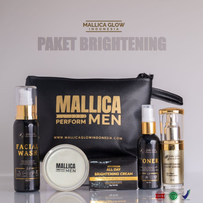 MALLICA GLOW Paket Brightening Perform Men - Paket Waja Kusam, Flek Pria