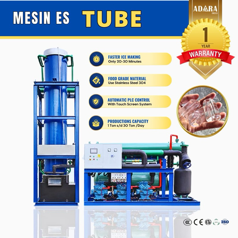 Mesin pembuat es kristal 20ton tube