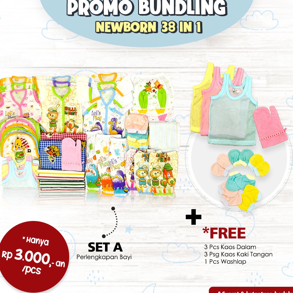 ART F62Y Set Perlengkapan Bayi Baru Lahir Spesial 38pcs SET A Paket Ekonomis Set Kado Bayi Newborn b