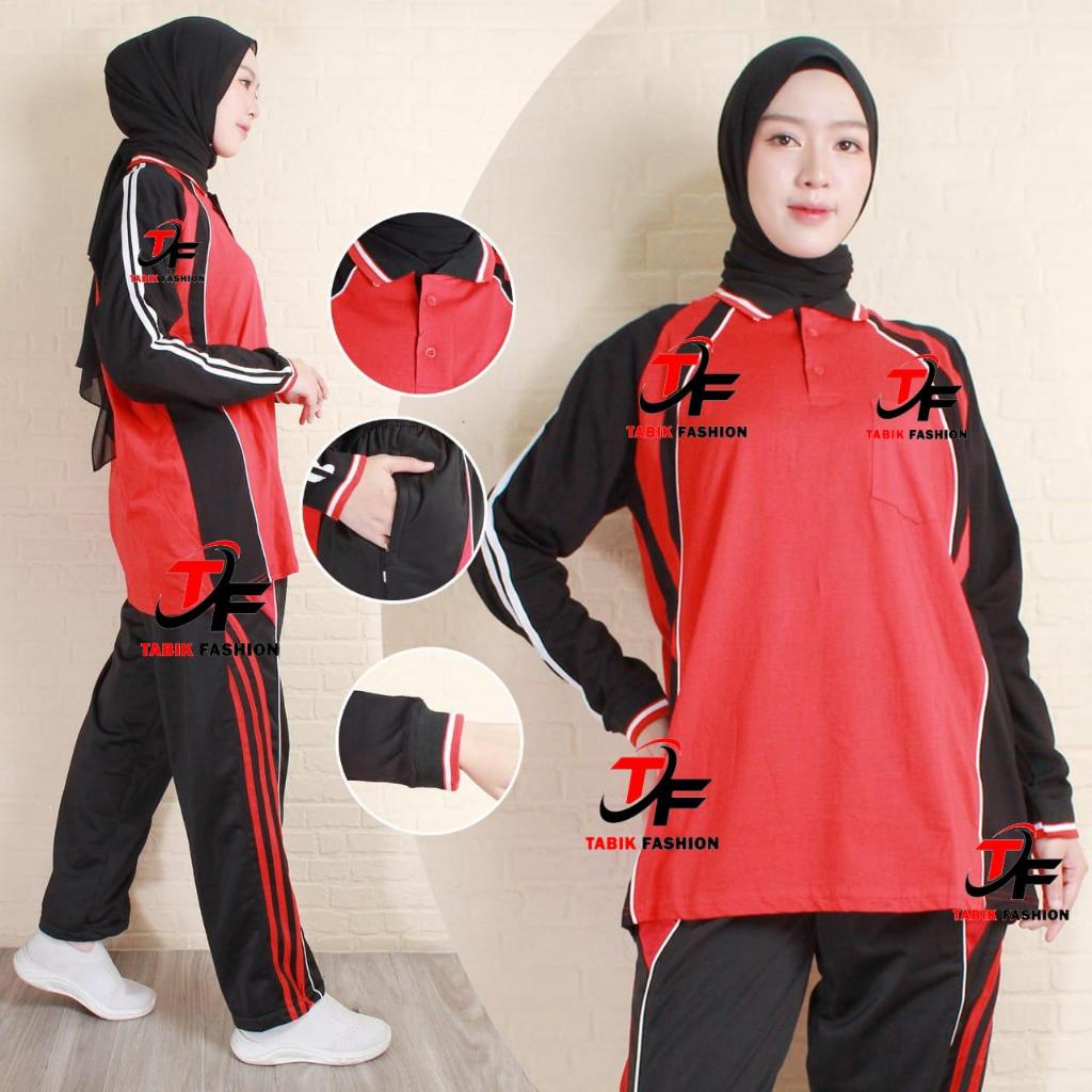 1 set kaos olahraga lengan panjang // Set olahraga lengan panjang pria dan wanita