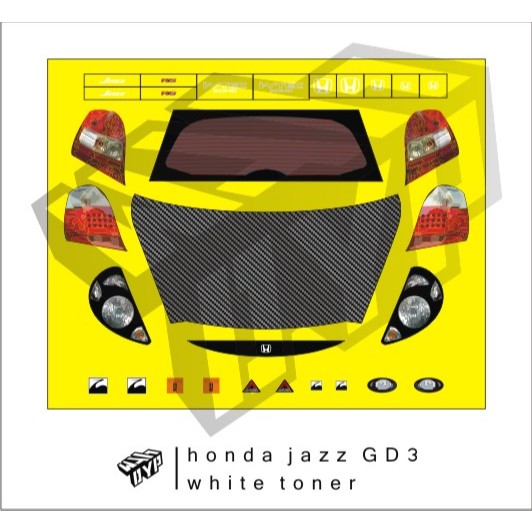 decal tomica honda jazz GD3  (Gen 1) white toner