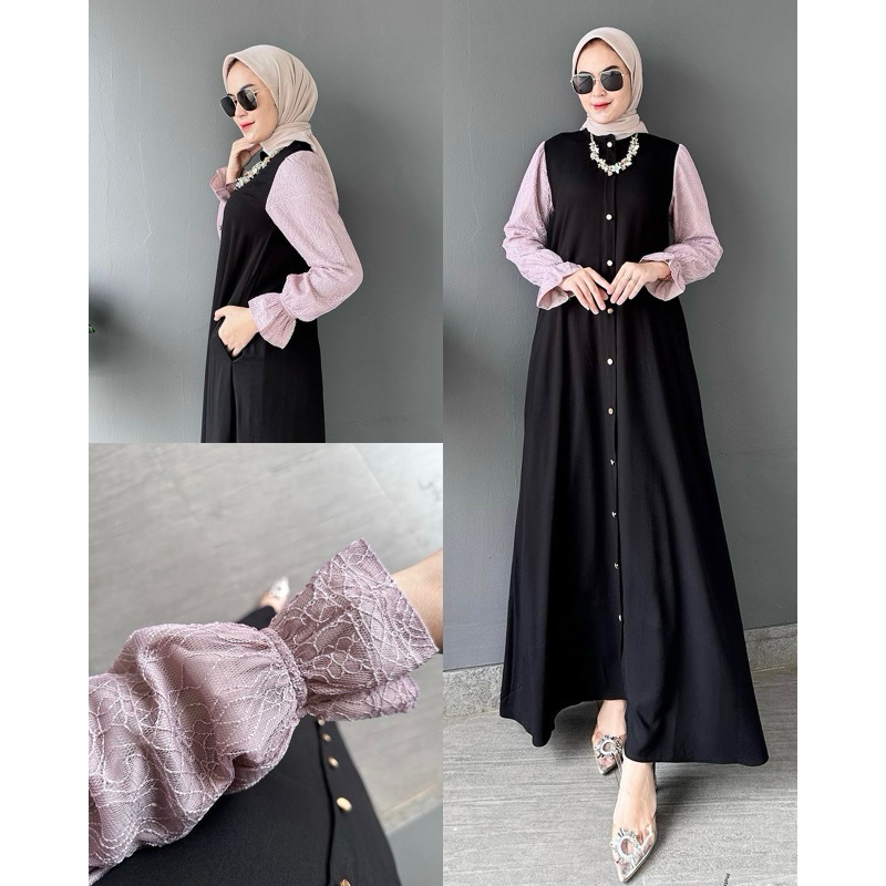 Dress ZARA TWILL MIX BRUKAT