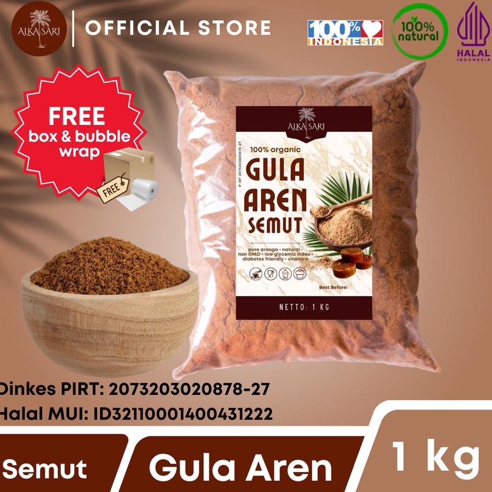 

Murah Lebay Gula Aren Semut Nira Aren Bubuk Organik Alka Sari 1Kg