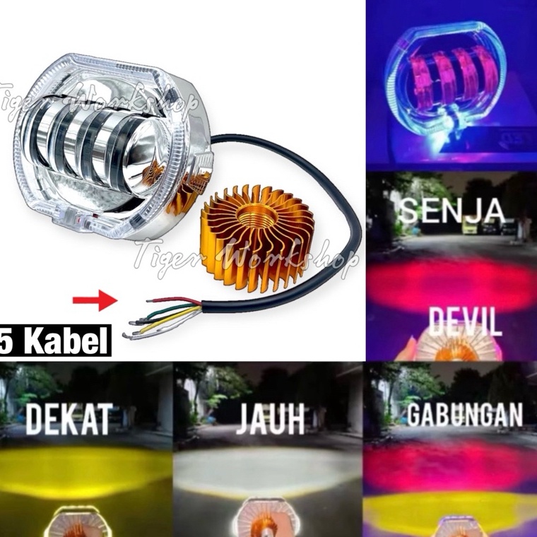 KODE L9A Original Lampu Tembak Daymaker Biled Projie Biled Proji Biled 4 lensa 8D 45 inci