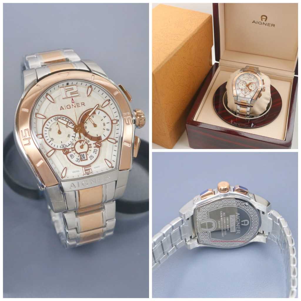 Jam Tangan Pria Aigner Palermo Super Rantai Stainless Crono Aktif