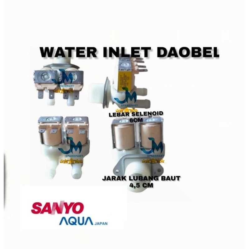Selenoid Water Inlet Valve 2 Inlet mesin cuci AQUA Front Loading - Selenoid mesin cuci Aqua