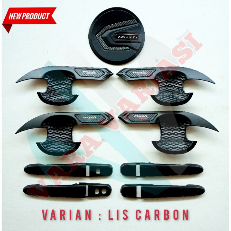 Paket Rush GR Sport Handle Cover Outer Tank Cover Rush GR Sport Hitam Doff
