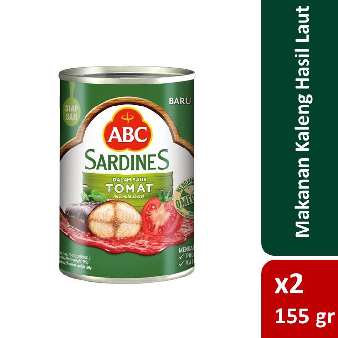 

Stok baru ABC Sarden Saus Tomat 155 g x2