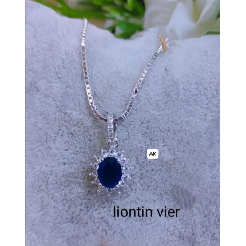 kalung wanita liontin mata biru