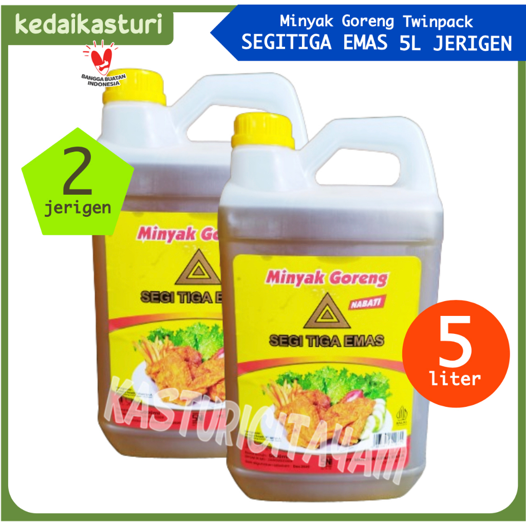 

Segitiga Emas 5 Liter x 2 Jerigen Minyak Goreng - Twinpack