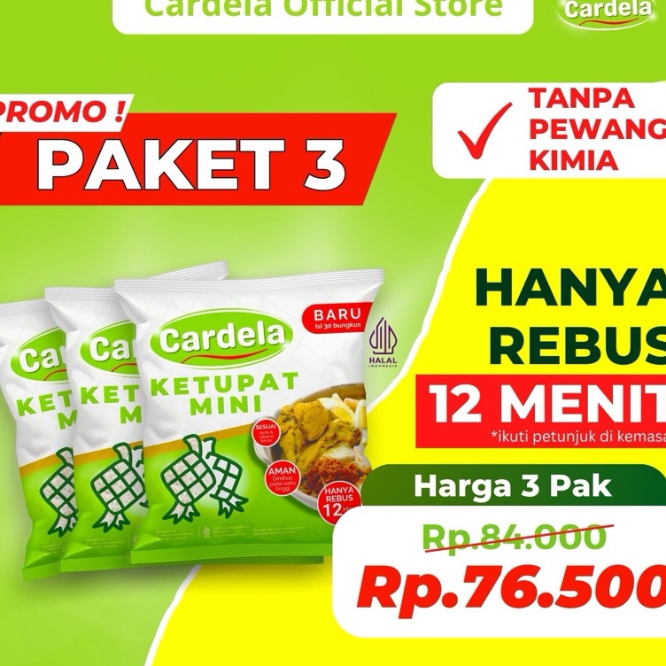 

Belanja Murmer PROMO CARDELA Ketupat Mini 3 pak