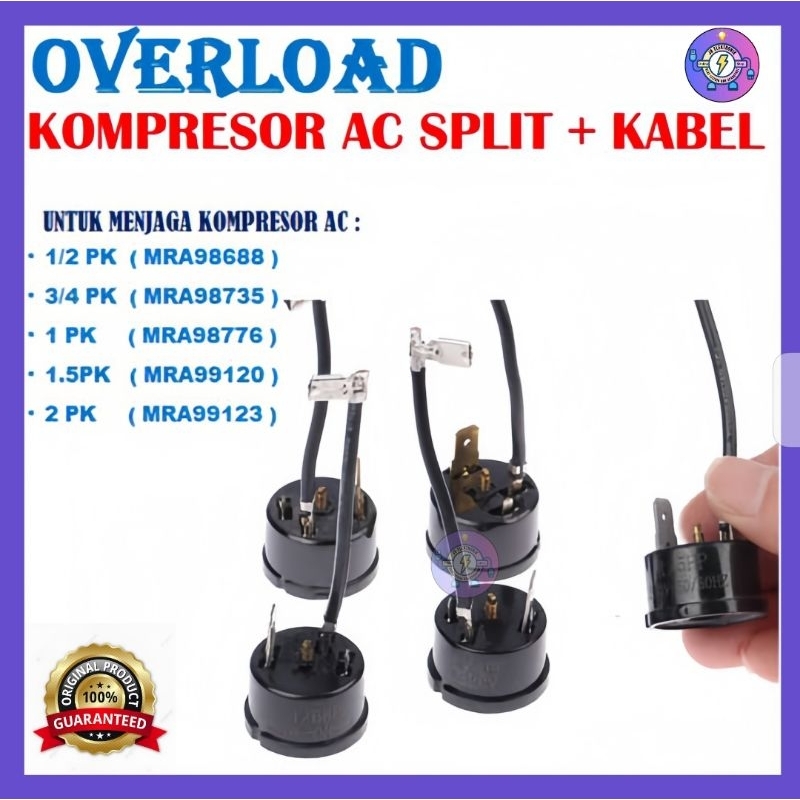 Overload Ac, Overload Bulat Kompresor AC 1/2PK,3/4PK,1PK,11/2PK, 2PK