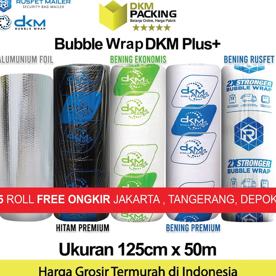 

Dapatkan Hari Ini Plastik BubbleWrap 125cmx5m BUBBLE WRAP BERWARNA DKM PLUS TERMURAH ROLL