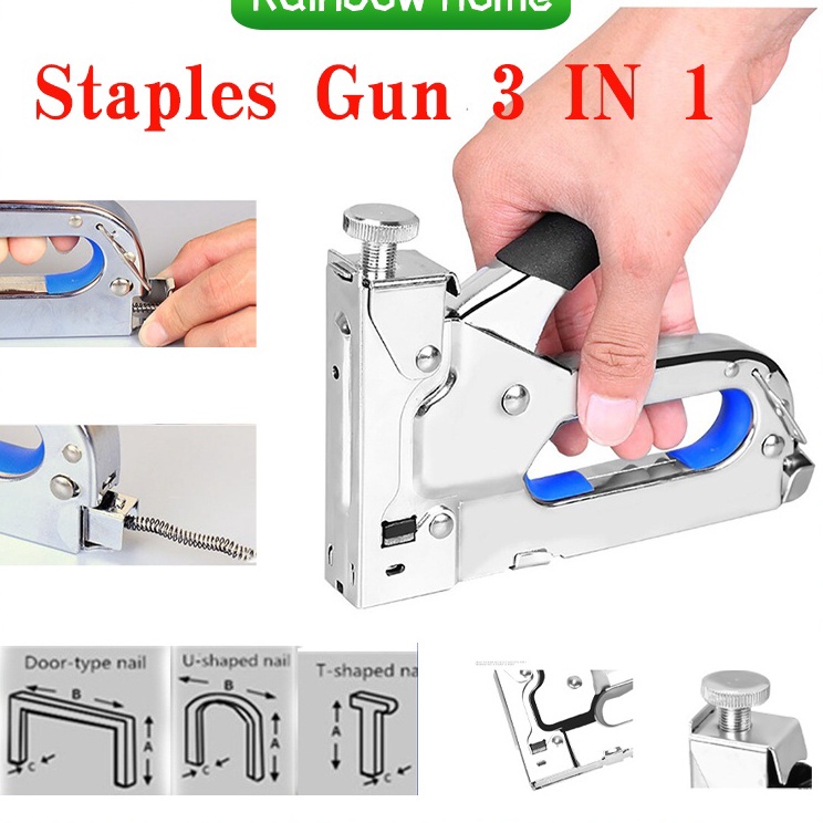 

Sekarang Keren Staples Gun Tacker Mollar 3 in 1 Staple Jok Tembak Hekter 3 Way Dapat 3 jenis paku3 in 1 Staples Gun Tacker Mollar