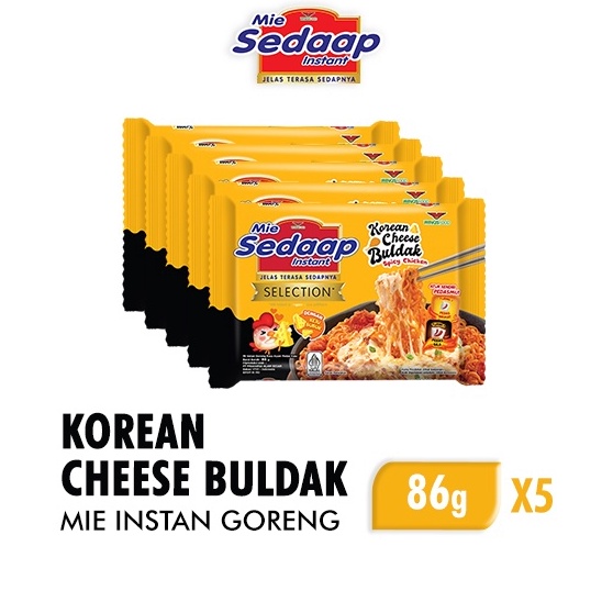 

Silahkan Belanja Sedaap Mie Instan Goreng Korean Cheese Buldak Bag 86 gr x5