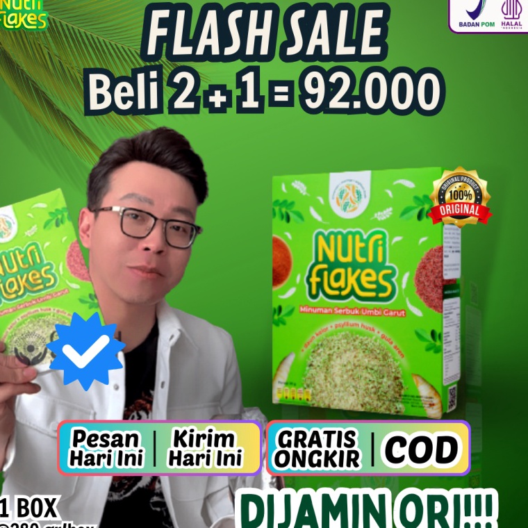 

Buy here Nutriflakes Original Minuman Umbi Garut Ekstrak Daun Kelor Bantu Atasi Asam Lambung Maag Kronis Mual Muntah Kontrol Kolestrol Kolesterol Makanan Diet Tingkatkan Antibody Lancarkan Pencernaan Isi 28gr