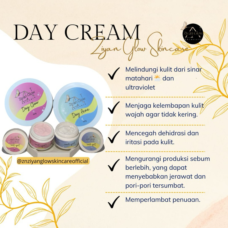 Ecer day cream ziyan glow skincare/pengganti n'glow skincare