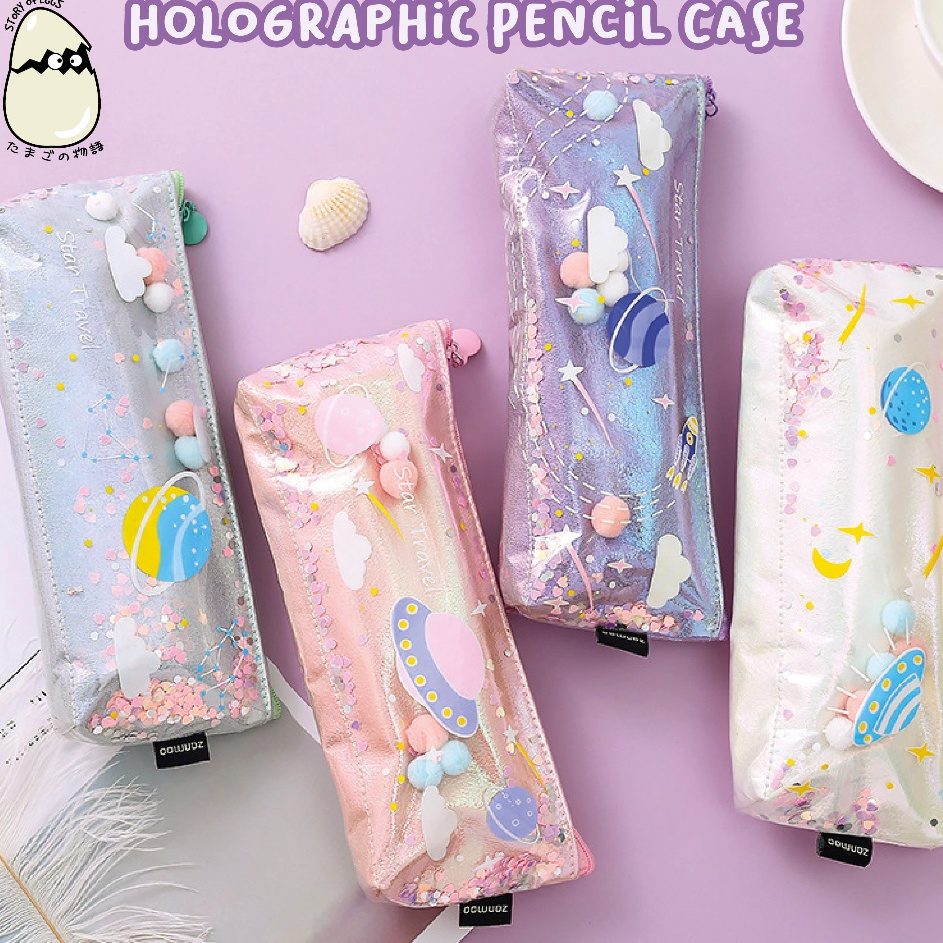 

Populer Holographic Pencil Case Cute and Aesthetic l Permium Quality Kotak Pensil l Pouch Make Up l Dompet Make Up l Dompet Kosmetik l Douyin Make Up Pouch l COD Mini Pouch kotak pensil Transparant Travel Make up HP Lucu Mudah Dibawa kotak alat tulis