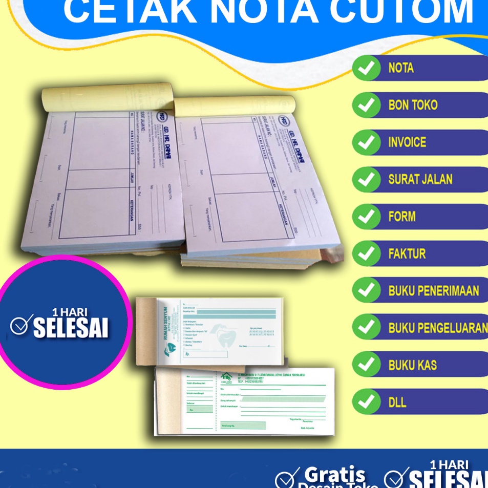 

Super Harga Nota Custom UKURAN 12 FOLIO 1 PLY 2 PLY 3 PLY 4 PLY BEBAS DESAIN PAKAI NOMORATOR