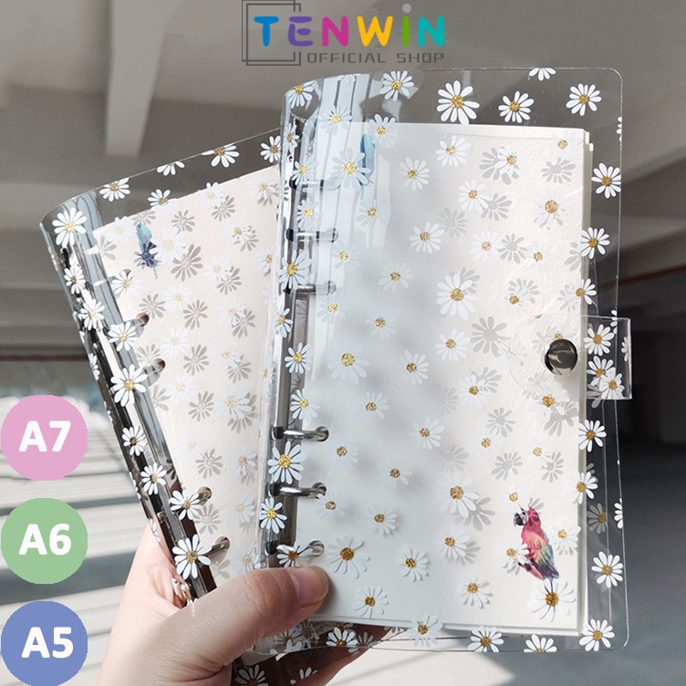 

Paling Laku A7A6 A5Clear Soft PVC Notebook Binder Cover Planner 6Ring LooseLeaf FolderTenwin