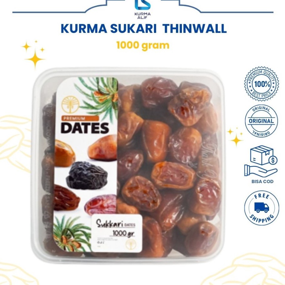 

MEGA SALE Kurma Sukari Thinwall 1 Kg Kurma Raja Basah Premium Quality
