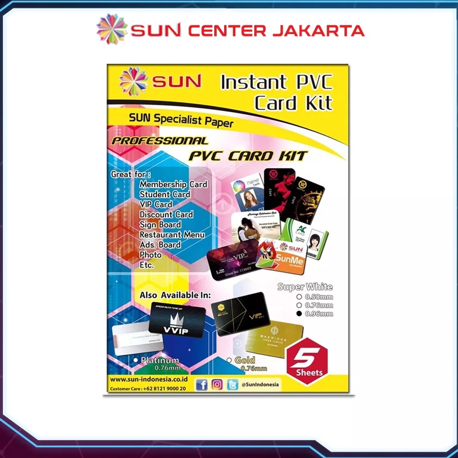 

Ready Ekonomis Kertas PVC ID Card PREMIUM SUN PVC ID Card Super White 76 96 Isi 5 Lembar 5 Card