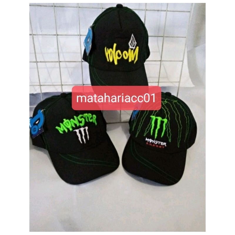 Topi pria keren monster timbul / topi anak bordir timbul / topi anak gaul