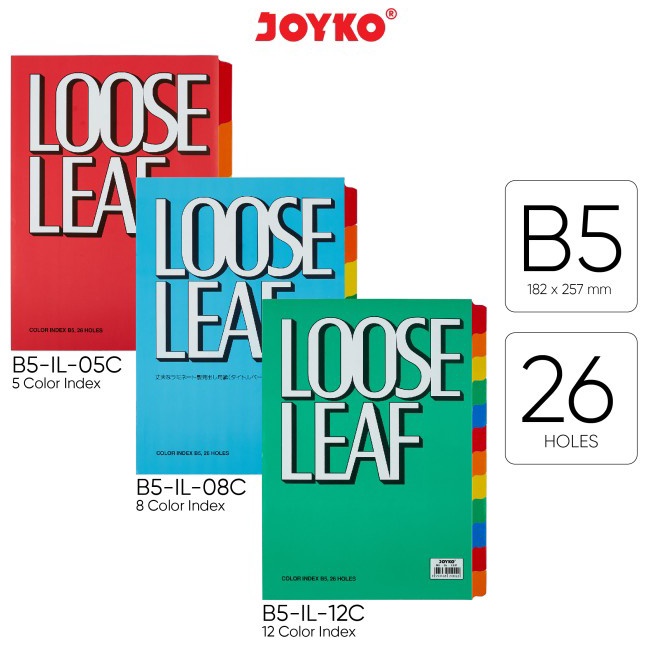 

Lebih Bermanfaat Color Index Loose Leaf Pembatas Kertas Binder Joyko B5