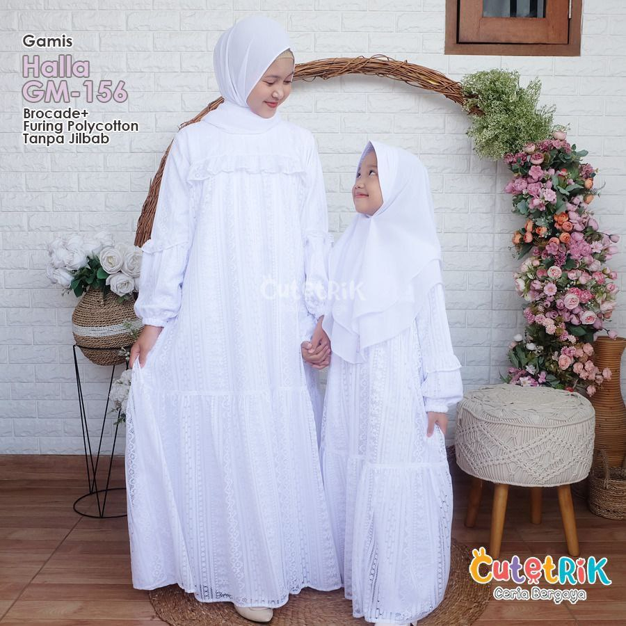 Cutetrik Gamis Putih Anak Halla GM-156 / Gamis anak putih manasik / gamis anak brokat