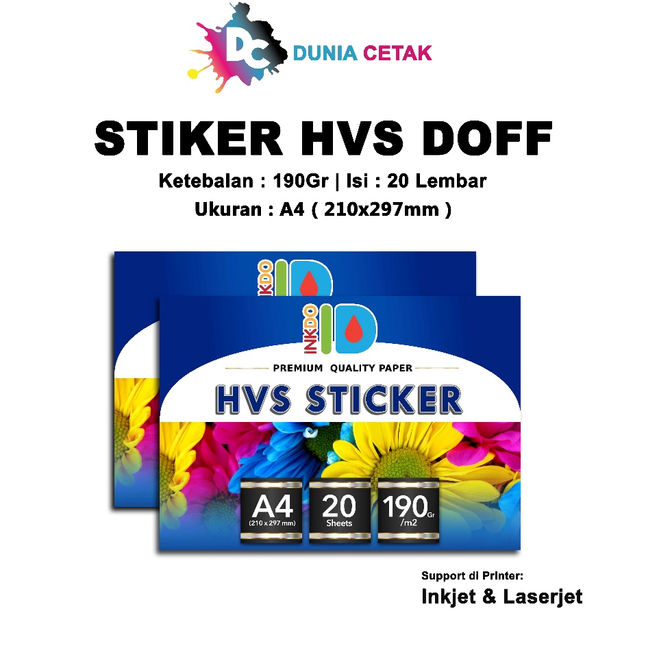 

Kejar Murah Kertas HVS Sticker Matte A4 2 Lembar Kertas Stiker Doff