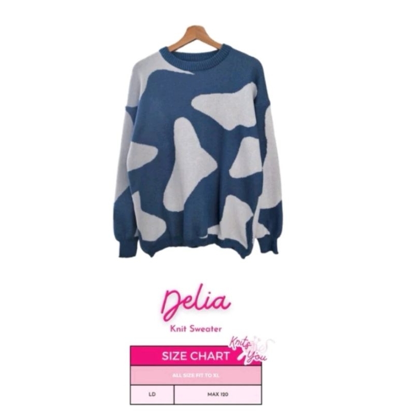 Delia Knit wear sweater - sweater rajut motif (sweater lucu motif)