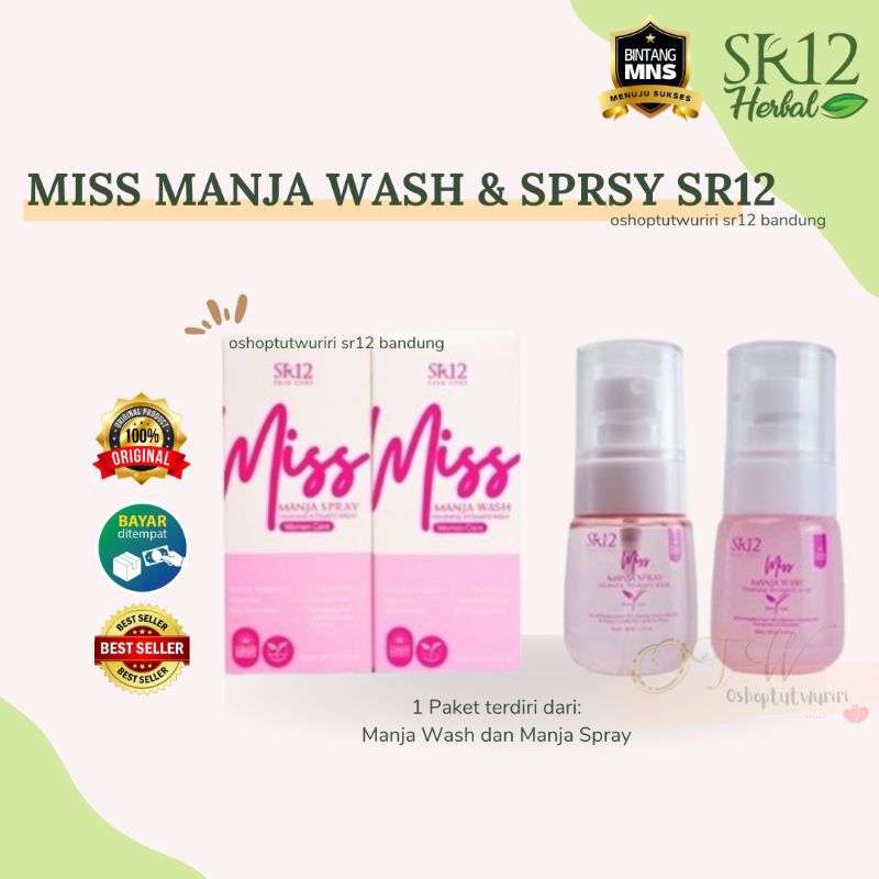 MISS MANJA SR12 - MANJA WASH - MANJA SPRAY SR12 - SABUN PEMBERSIH KEWANITAAN - ATASI KEPUTIHAN - KES