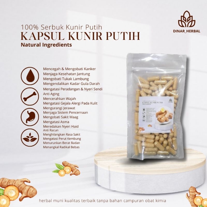 KAPSUL KUNYIT PUTIH ISI 100 ASLI HERBAL