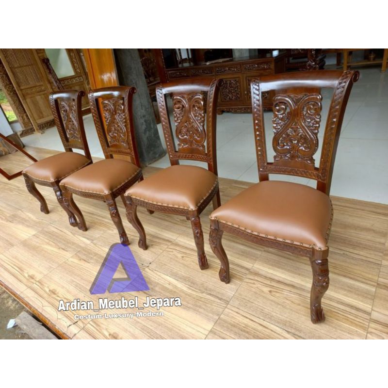 kursi makan jati ukir salina