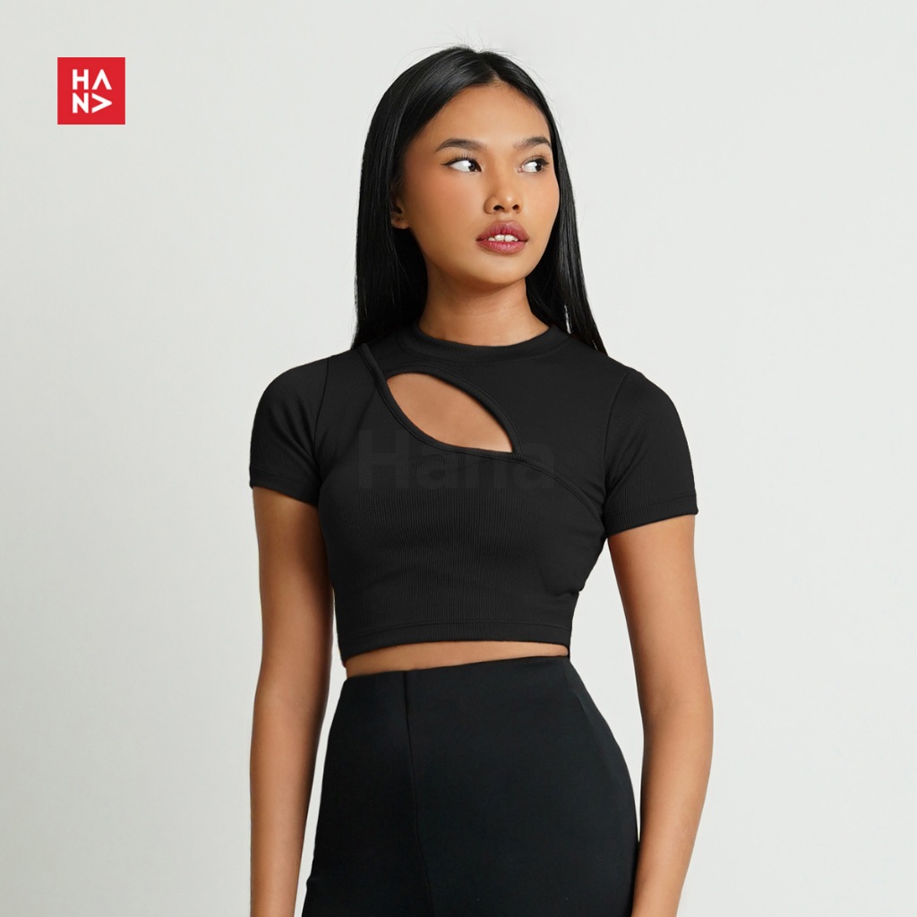 Hana Fashion - Alika Knit Crop Top Atasan Wanita - CT198