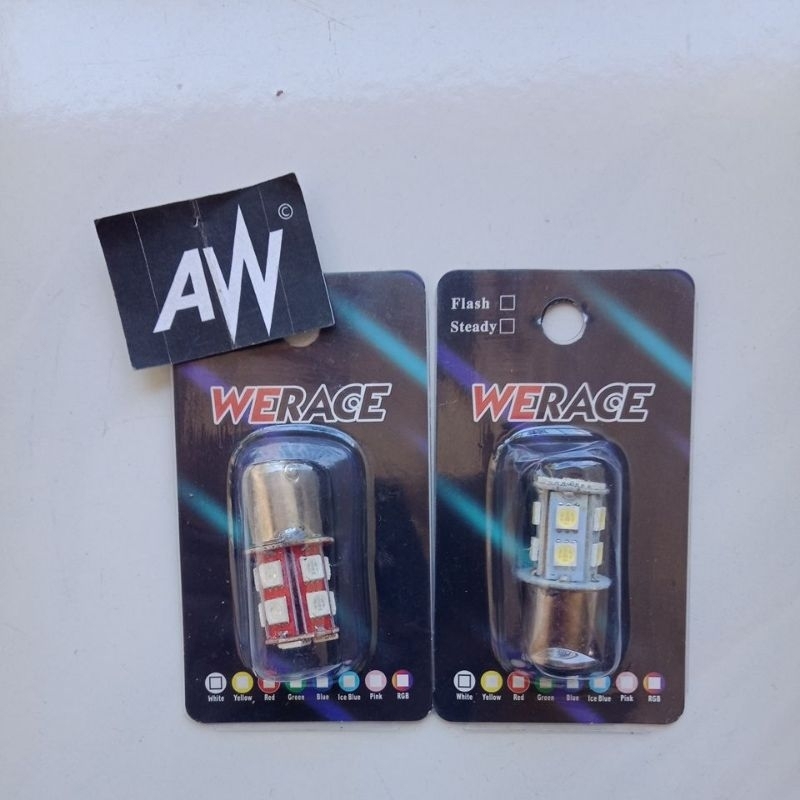 Lampu Belakang Rem Stop 13 Mata Led Flash Merah / Putih kedap kedip Untuk Motor Arus DC
