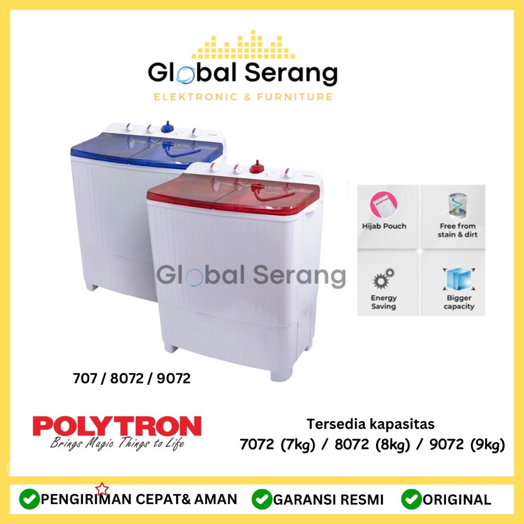 MESIN CUCI POLYTRON 9072 | POLYTRON 9KG 2TABUNG