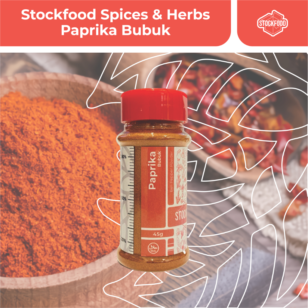 

Paprika Bubuk / Bell Pepper Powder - Stockfood Spices & Herbs Bottle Pack (netto : 45 g)
