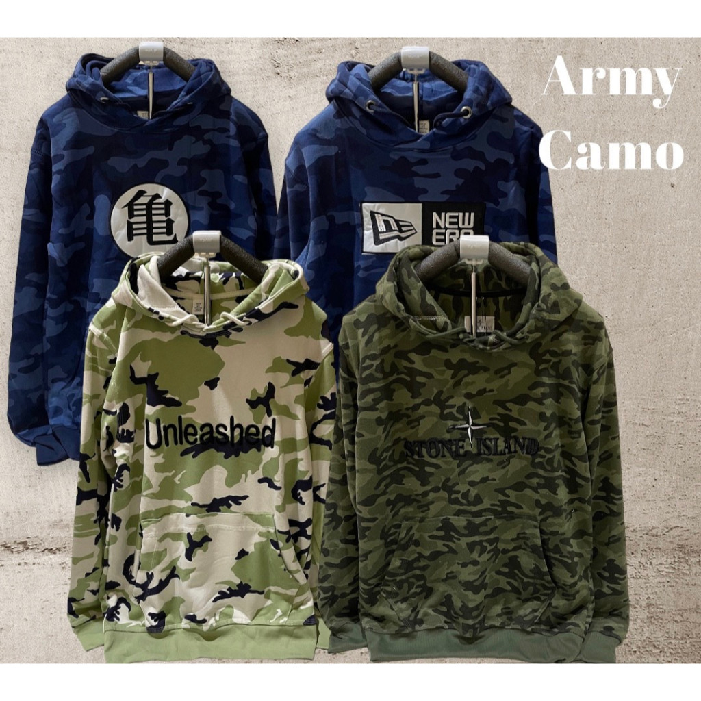 Hoodie Army Camo Pria Wanita Premium / Hoodie Sweatshirt Army Loreng