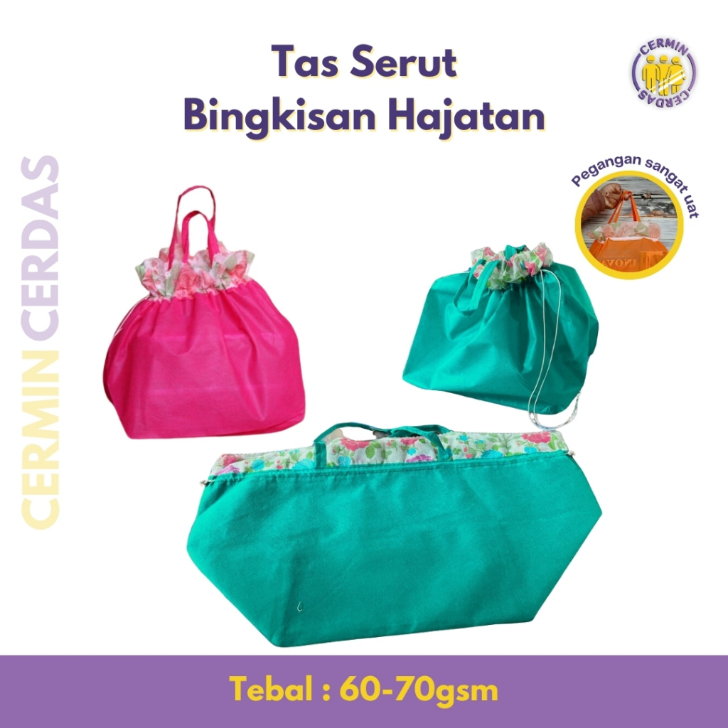 

Tas Serut Spunbond Kemasan Bingkisan Nasi Kotak Syukuran Souvenir Hajatan Goodie Bag