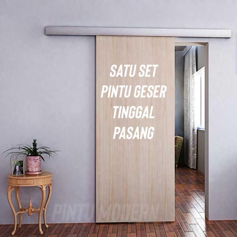 satu set pintu geser / pintu geser minimalis modern / pintu geser kamar / pintu sleding kamar / pint
