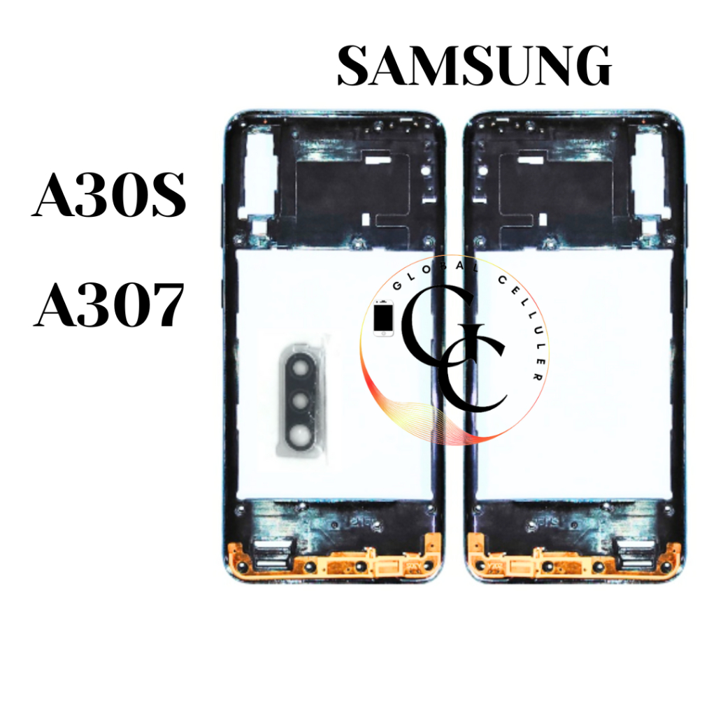 Bezel+Backdoor Samsung A30S A307 Original (Tulang Samping penutup mesin)