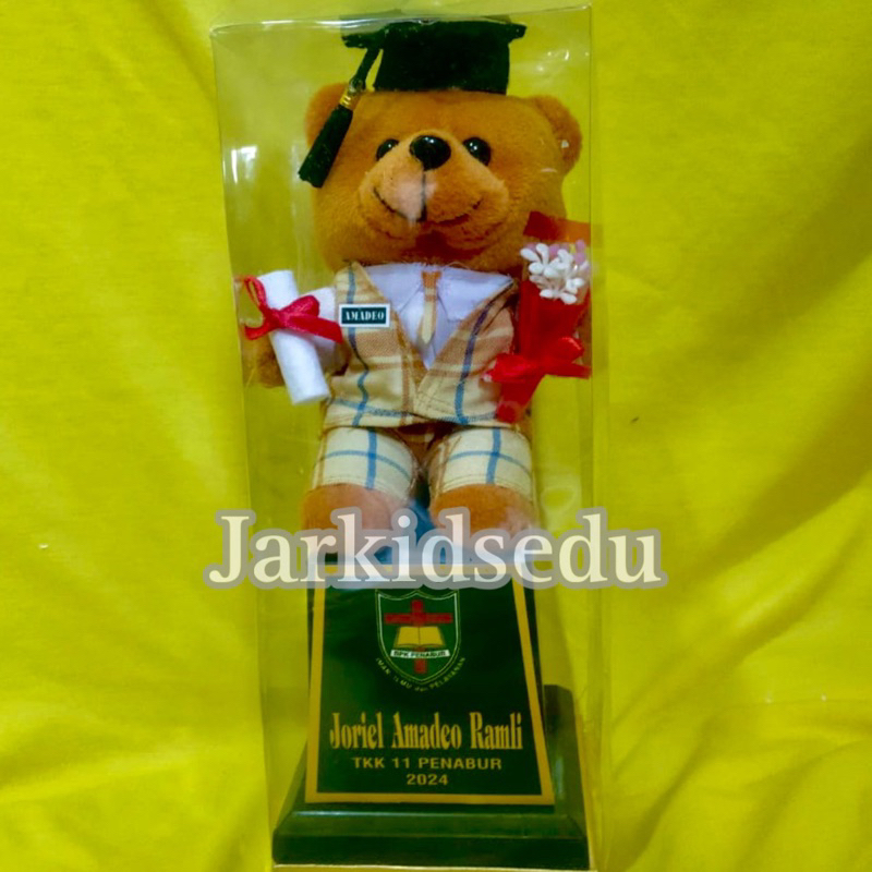 Boneka Beruang Piala Boneka Wisuda Kelulusan TK/SD Penabur Graduation Bear Hadiah Kado Souvenir Lulu