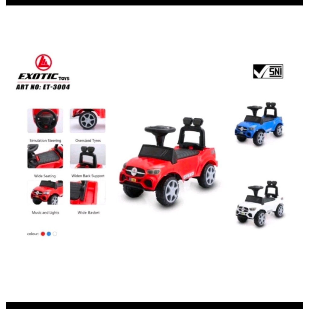 MAINAN ANAK ANAK MOBIL MOBILAN RIDE ON EXOTIC ET 3004 MOBIL DORONG MANUAL TOLOCAR