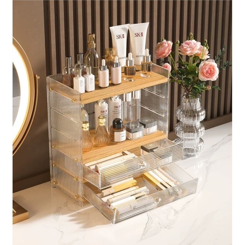 Rak kosmetik Rak Penyimpanan Rak Akrilik Rak Serbaguna gaya korea