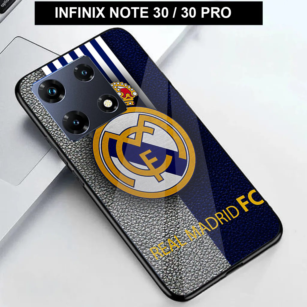 Soft Glass Kaca Untuk INFINIX NOTE 30/ INFINIX NOTE 30 PRO Terbaru  Motif Club Bola Softcase Kilau P