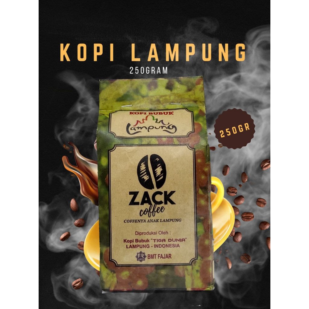 

Zack Coffee Kopi bubuk Robusta Asli Lampung 250 gram siap seduh