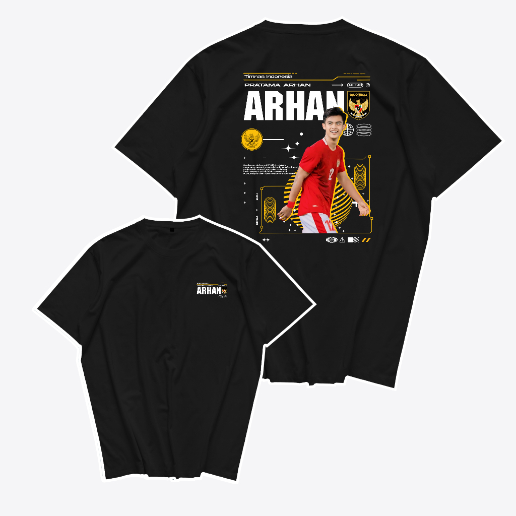Baju Kaos Arhan Pratama Streetwear Viral Combed 24s Tshirt Premium Free Sticker