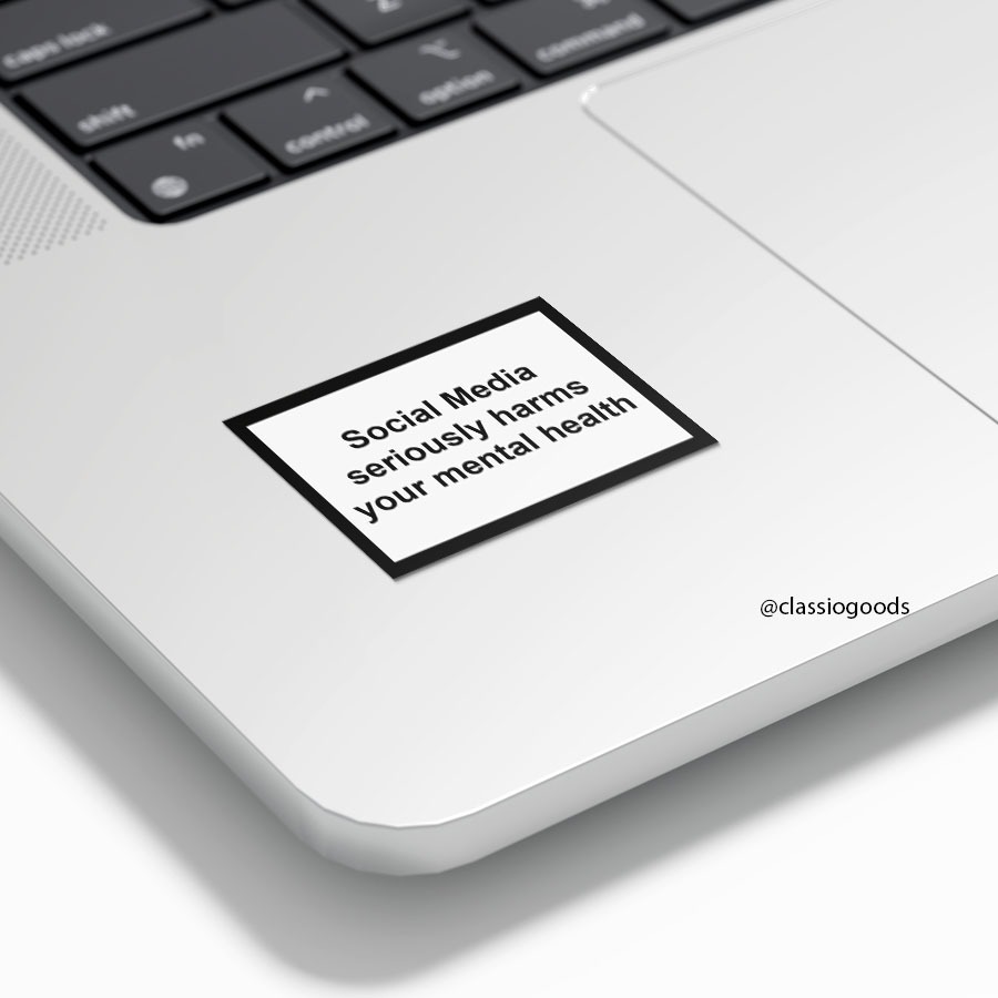 

Sticker Tempel "Social Media Seriously Harms Your Mental Health